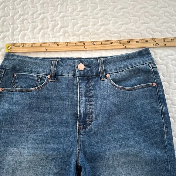 Seven7 High Rise Slim Straight Jeans – Size 14 Plus – Blue Stretch Denim - Picture 10 of 10